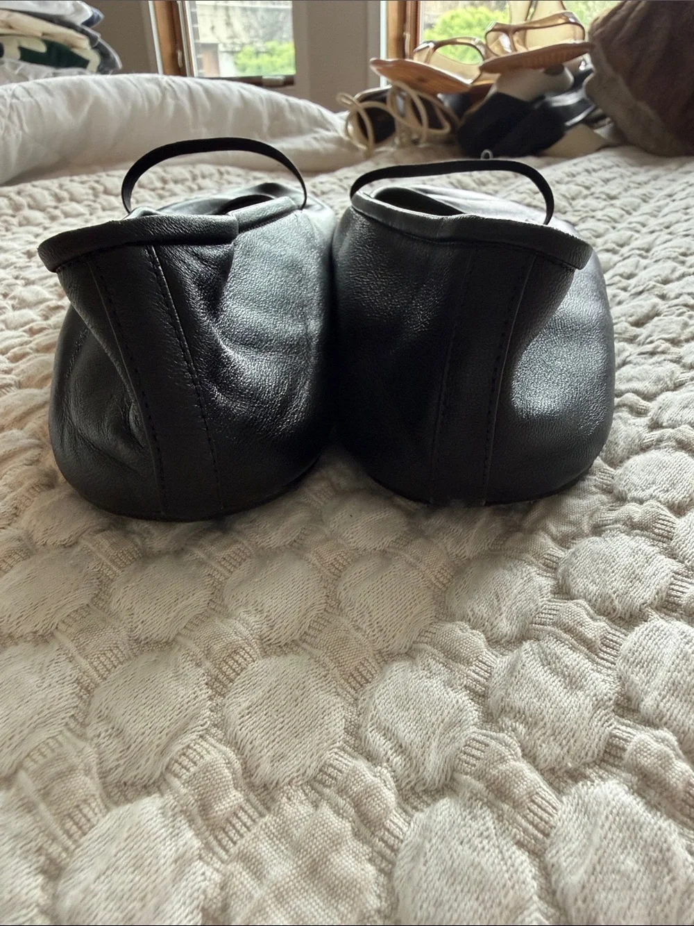 THE ROW / black leather elastic strap ballet flats / 38 - Picture 4 of 8